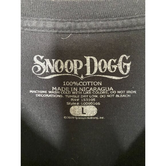Snoop Dogg Graphic Tee Large Black 100% Cotton Vintage Style Hip Hop Shirt - Picture 2 of 5
